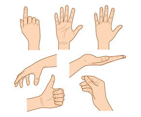 set of hand gestures