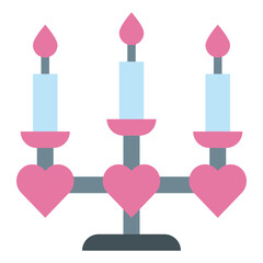 weddingcandle flat icon