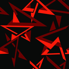 Obraz premium Abstract geometric seamless pattern with polygonal shapes and stars. Modern digital camo texture ornament for racing vinyl print. Vector background.
