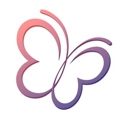 The Symbol of stylized flying butterfly.