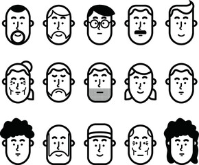 set of cartoon faces