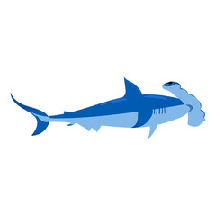 Shark underawater predator animal character, scary jaws fish aquatic creature. Vector illustration cartoon - obrazy, fototapety, plakaty