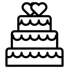weddingcake line icon
