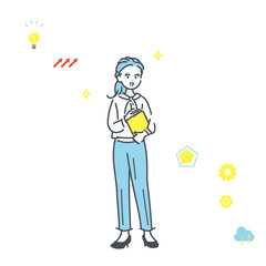 ビジネスパーソンの全身イラスト素材