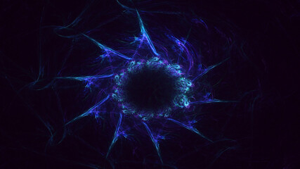 3D rendering abstract blue fractal light background