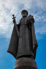 Monument to Prince Daniel of Moscow. On the pedestal, an inscription in English meaning the Holy...