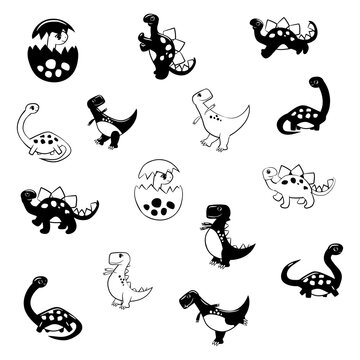 dinosaur doodle cute set 