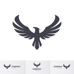 Single Flat Icon of an Abstract Eagle for Logo Identity. Falcon Bird Mascot Concept for Brand and Logotype Company on White Background