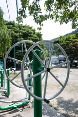 Outdoor training equipment located in the park.