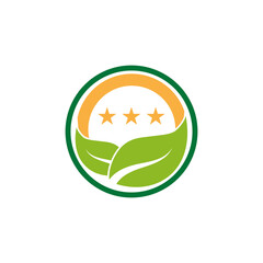 Leaf and Shutter Lens Aperture for Nature Photographer logo design inspiration