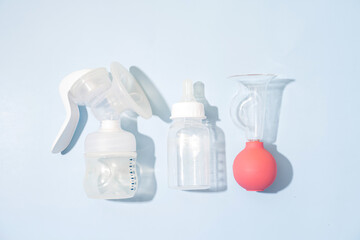 Electric and manual Breast Pump for Breast feeding and bottle with nipple
