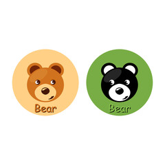 Bear icon. Logo design for zoo for childcare facilities.Vector illustration in flat style.