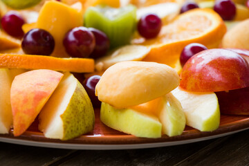 Fruit assortment, appetizer with various fruits