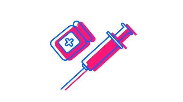 Vaccine Icon Pop Up and Pop Out Motion - Amazing icon motion of corona virus vaccine in loop suitable for medical, website, apps, icon and motion asset in general - Animation