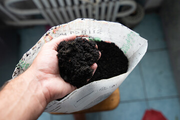 peat substrate for planting in a white bag