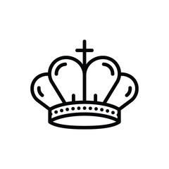 Black line icon for crown
