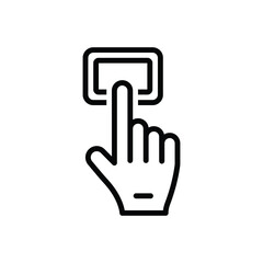 Black line icon for pressed