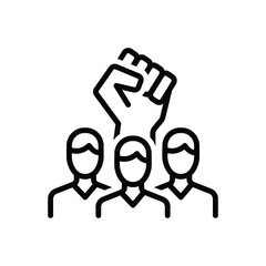 Black line icon for rebel