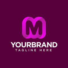 Letter M logo, gradient vector design template element for your application or corporate identity