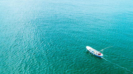 fishing boat view from above
