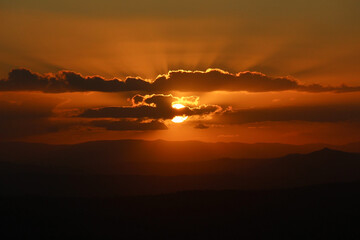 sunset in the mountains