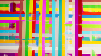 Abstraction about the rectangle - crazy colors. Crazy world of mathematical figures, rectangles, rectangles everywhere, crazy colors shimmering with every move. It's crazy. Rendering 3D