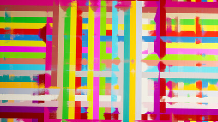 Abstraction about the rectangle - crazy colors. Crazy world of mathematical figures, rectangles, rectangles everywhere, crazy colors shimmering with every move. It's crazy. Rendering 3D