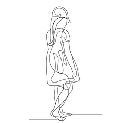 child in a cap line drawing, sketch, isolated, vector