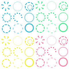 枠　セット　青　緑　黄色　赤　ブルー　グリーン　イエロー　レッド　circle　円
ポイント　セット　バリエーション

