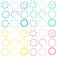 枠　セット　青　緑　黄色　赤　ブルー　グリーン　イエロー　レッド　circle　円
ポイント　セット　バリエーション
