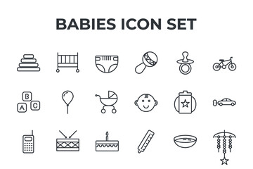 babies set icon, isolated babies set sign icon, vector illustration
