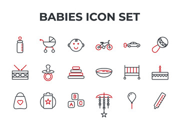 babies set icon, isolated babies set sign icon, vector illustration