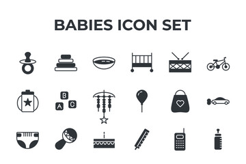 babies set icon, isolated babies set sign icon, vector illustration