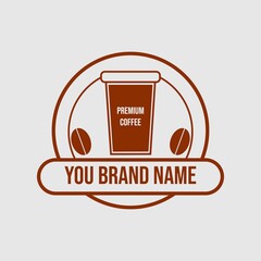 simple and modern coffee shop logo .