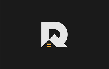 construction real estate with letter r logo design - obrazy, fototapety, plakaty