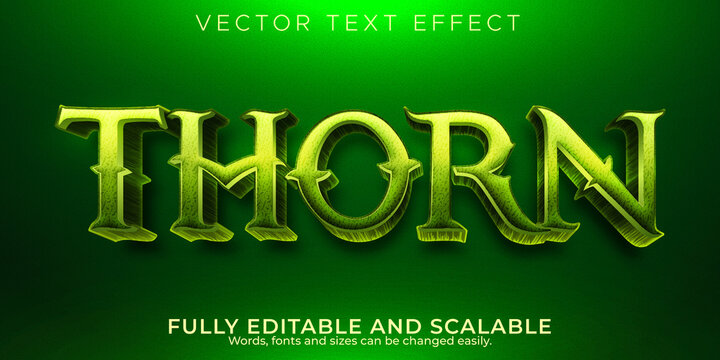 Thorn Forest Text Effect, Editable Natural And Green Text Style