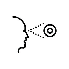 Black line icon for perceived