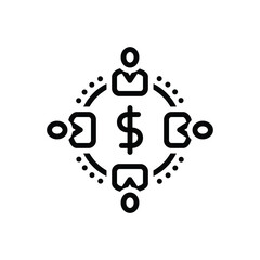 Black line icon for recipients