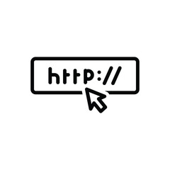 Black line icon for urls