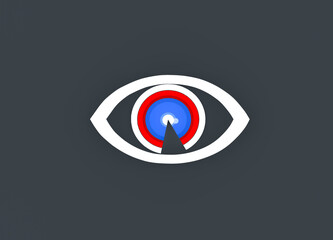 illustration of blue and red eye irises