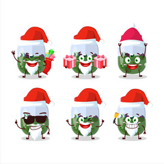 Santa Claus emoticons with eyeball in jar cartoon character