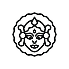Black line icon for durga puja