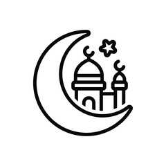 Black line icon for eid ul fitr