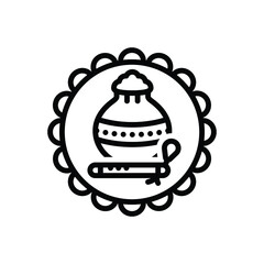 Black line icon for janmashtmi