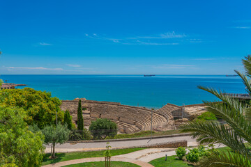 Roman amphitheatre in Tarragona, Costa Dorada, Catalonia, Spain
