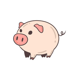 An image of a pig representing P in English