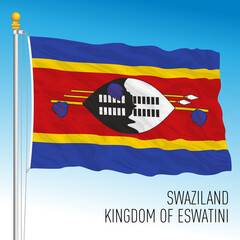 Swaziland official national flag, african country, vector illustration