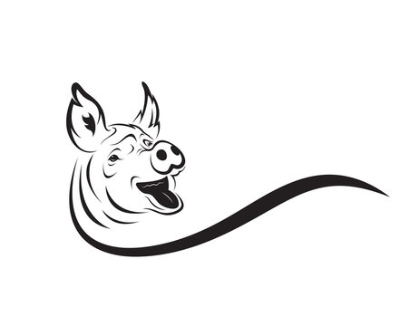 Vector of pig head design on white background. Farm Animals. Easy editable layered vector illustration.