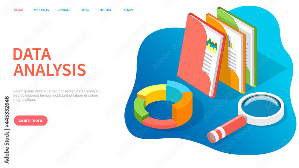 Poster visualize with business analytics. work with statistical data analysis, changing indicators. analyze