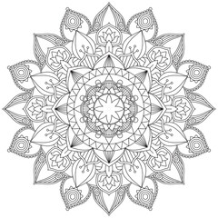 Leaf Flower Petal Coloring Mandala Art Simple Graphic Shape Vector Floral Oriental Outline Vintage Decorative Elements Pattern Illustration Islam Arabic Indian Turkish Mystic Religion Morals Lotus